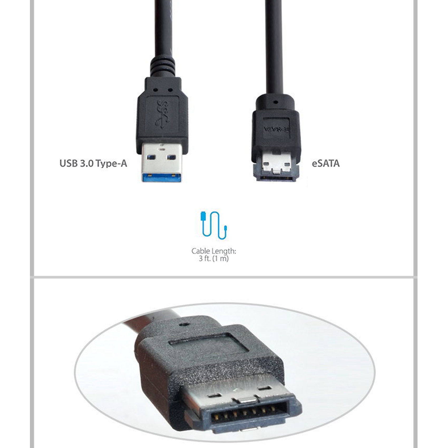 M16KPower nad ESATA DC 5V adapter zasilania na USB 3.0 USB3.0 na HDD/SSD/dziwne Kabel konwertera zasilania ESATA 1M