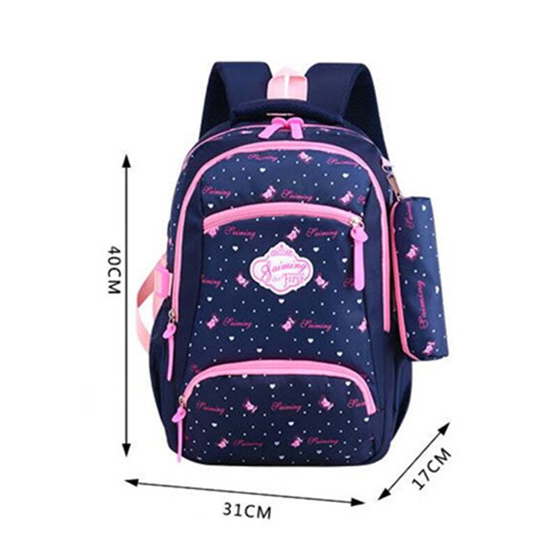 OKKID filles sacs d'école enfants école sac à dos enfants mignon dots livre sac ensemble primaire étudiant sac à dos cartable fille