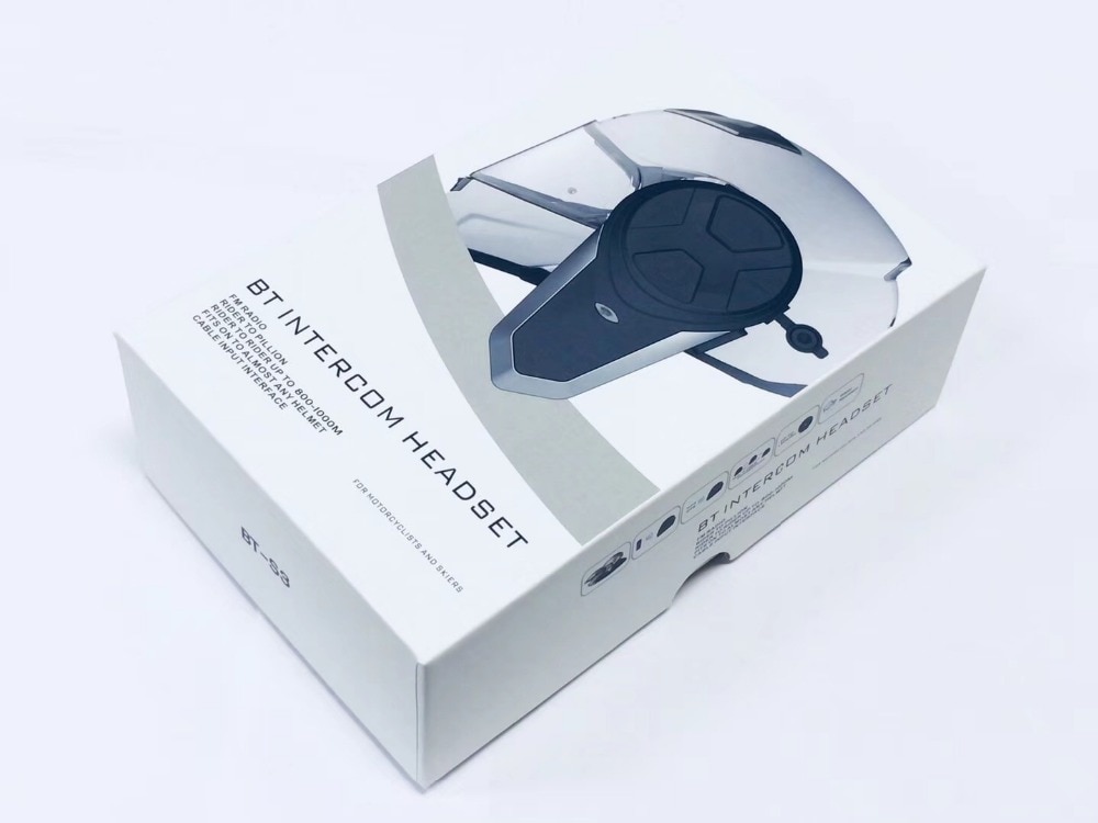 BT-S3 Motorcycle Helmet Bluetooth Intercom Motorbike Wireless Headset 1000M Handsfree Waterproof Interphone FM Radio Headphone