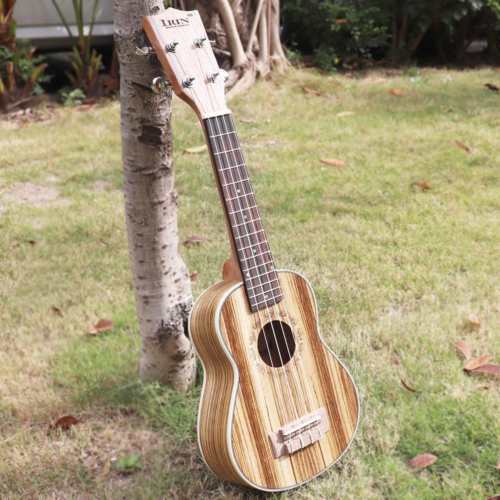 21 Inch Soprano Ukulele Zebra Wood 15 Fret Four Strings Guitar Ukelele Musical Stringed Instrument