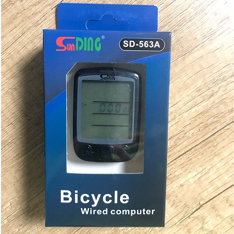 Sunding Sd 563A Waterdichte Lcd Display Cycling Bike Fiets Computer Kilometerstand Snelheidsmeter Met Groene Achtergrondverlichting