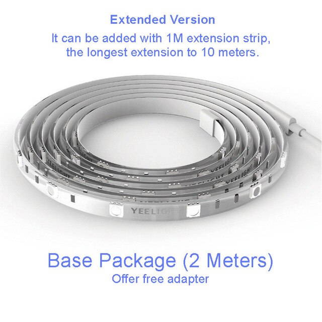 Yeelight RGB LED 2M Smart Light Strip Smart Home for Mi Home APP WiFi Works with Alexa Google Home Assistant 16 Million Colorful: Only Base Strip