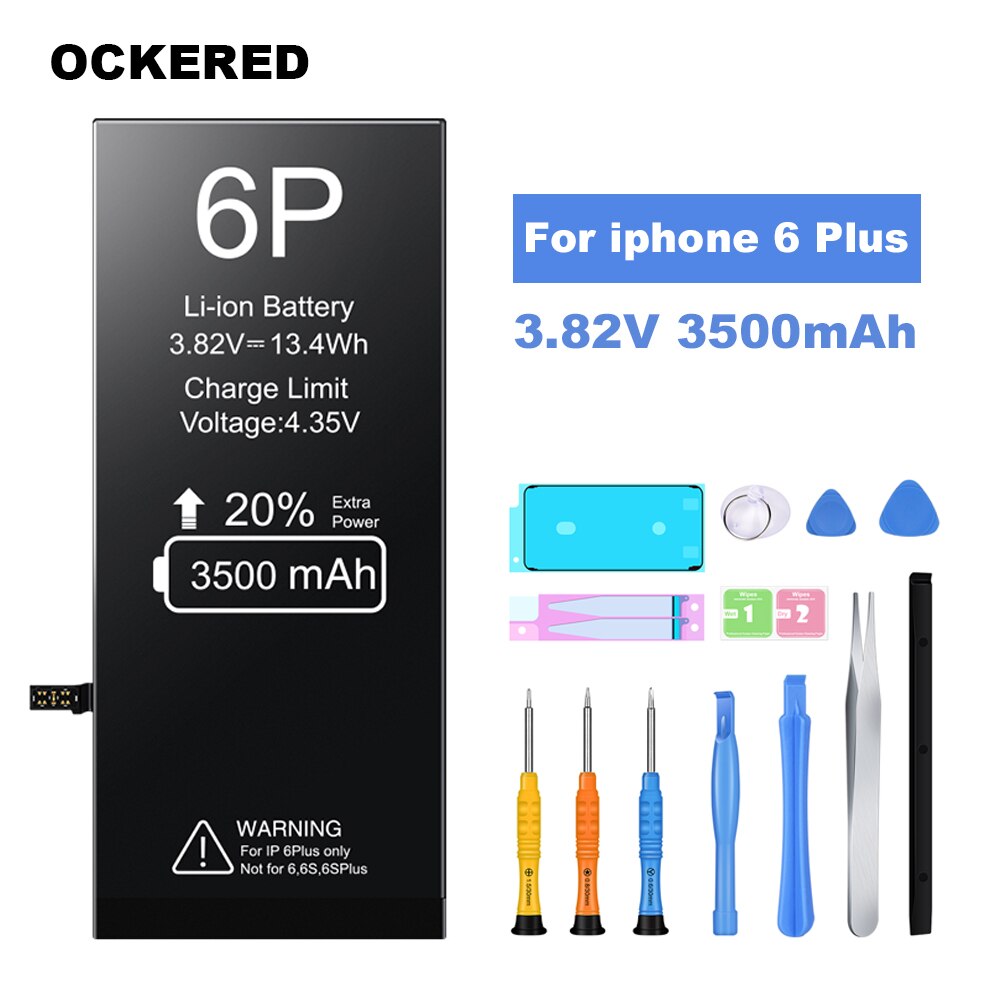 OCKERED Batterie für iphone 7 Für iPhone 6s Batterie Ersatz Bateria für iPhone 5S 5C 6 7 6Plus 7Plus Telefon Batterie mit Werkzeuge: Pro iphone6P 3500mAh