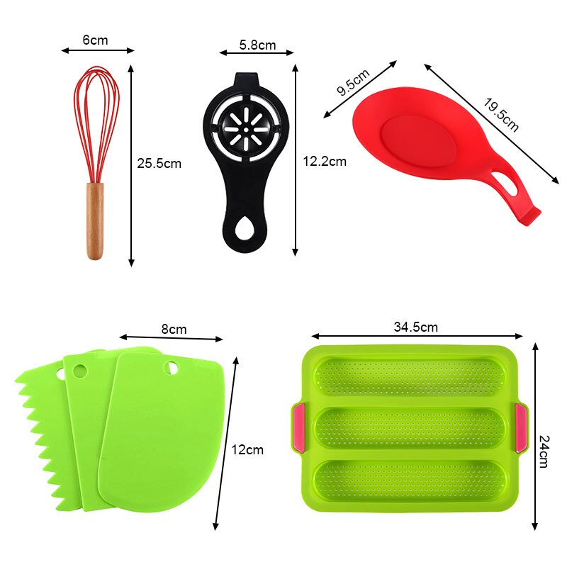 13pcs Silicone Baking Set Macaron Cake Bread Shaping Template High Temperature Resistant And Easy To Clean Baking Tools