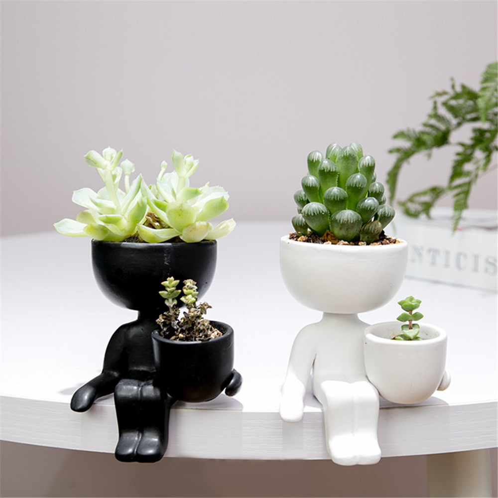 Ceramic Crafts Fleshy Flower Vase Home Decoration Humanoid Ceramic Flower Pot Vase Plant Pot