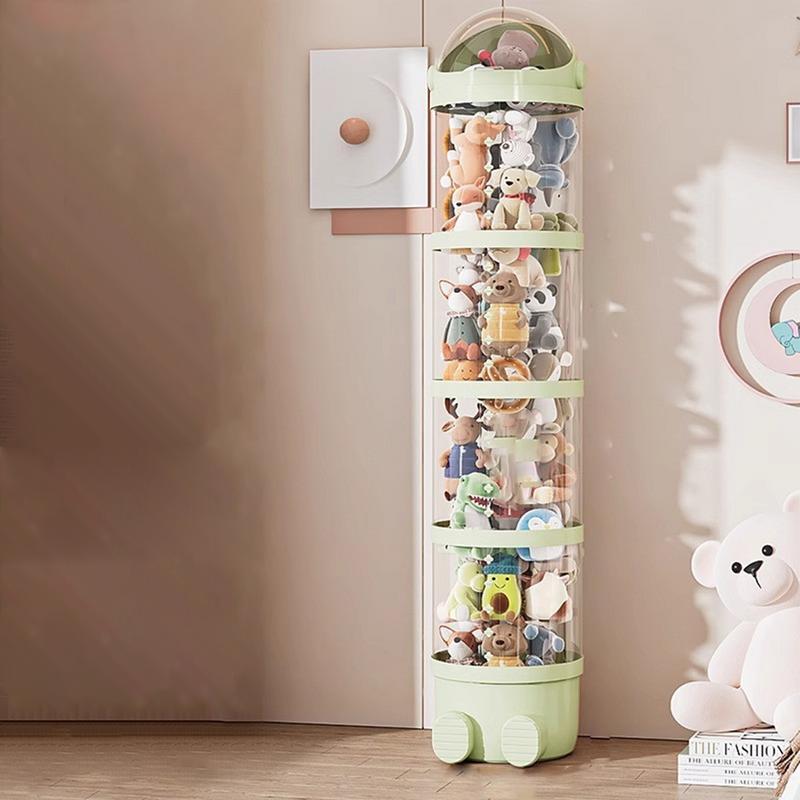 Vertical Toy Storage Tube Kids Plush Doll Clear Storage Tube Stuffed Animal Doll Storage Holder Standing Stackable Soft Toy