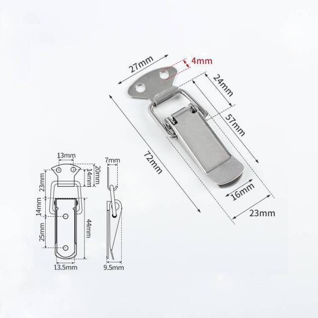10pcs Stainless Steel Toolbox Toggle Latch 72mm Length Cabinet Spring Loaded Toggle Clamps Box Clasp Buckle Trunk Latch Catches: 10pcs