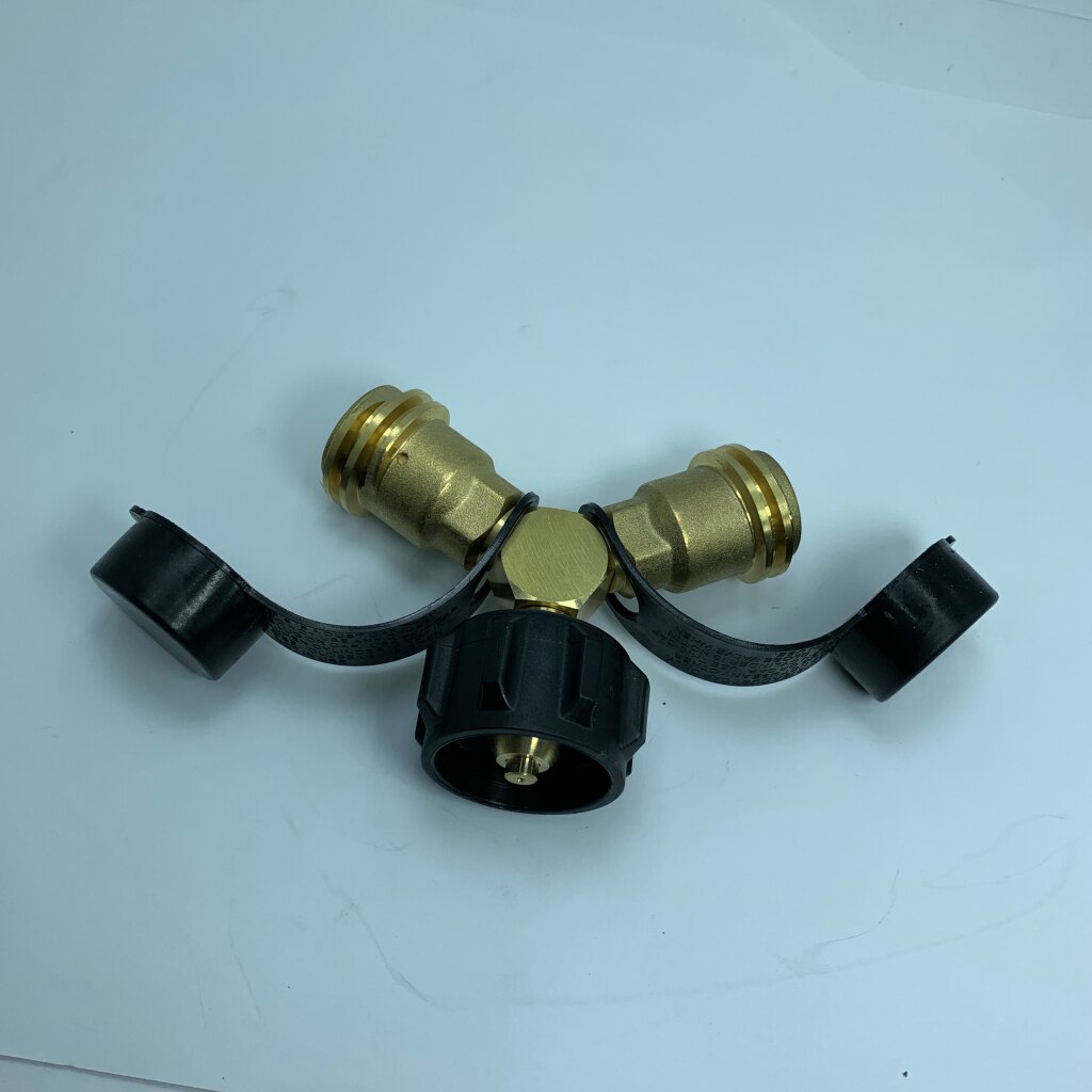 Adaptador Universal de tanque de propano de 2 vías, divisor que convierte QCC para parrilla de barbacoa Y adaptador de tanque de propano
