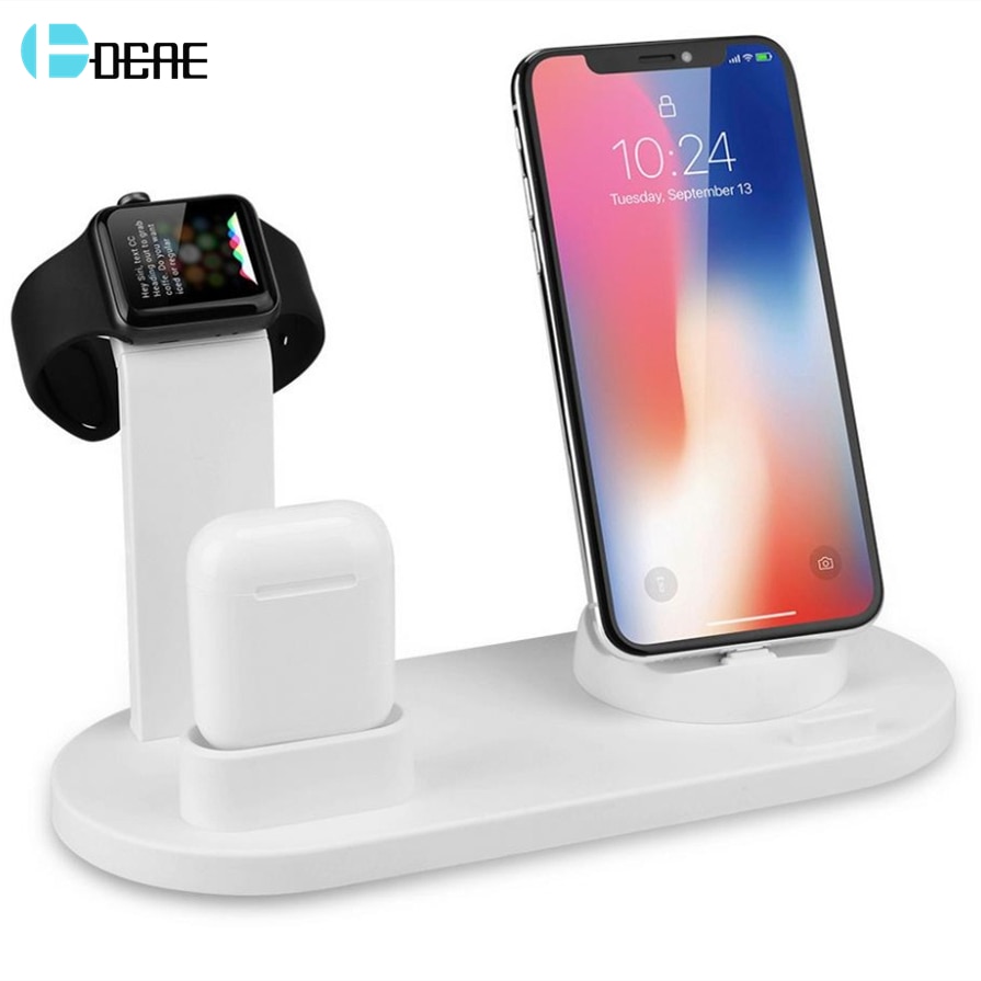 3 in 1 Charging Stand for iWatch Apple Watch 7 6 AirPods Pro Qi 15W Fast Wireless Charger Station For iPhone 13 12 11 XS X XR 8