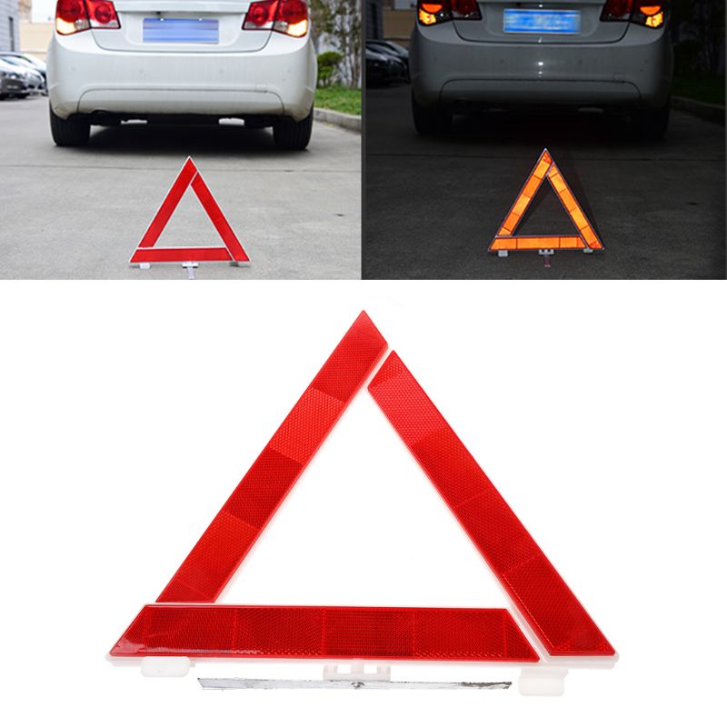 Car Emergency Breakdown Triangle Reflective Safety Hazard Red Warning Sign