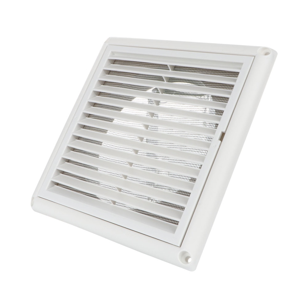 1PC Air Vent Ventilation Grill Cover Wall Ceiling Mounted Vent Built-in Fly Screen Mesh for Bathroom Office Home (White, 100mm)