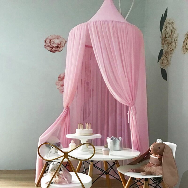 Cuna de bebé malla red para mosquitos para bebé niños niñas colgando Red de Mosquito para tiendas dosel jugar casa tienda decoración de la habitación de los niños: Pink