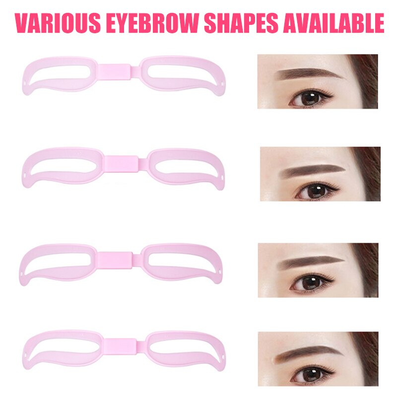 High Qu Eyebrow Stencil 4PCS Eyebrow Shaper Kit Reusable Eyebrow Template with Strap 3 Minutes Makeup Tools for Eyebrows
