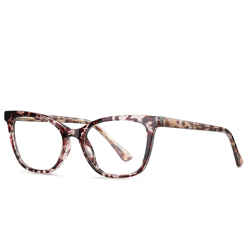 49265 Square Plastic Titanium Glasses Frames Anti Blue Light Men Women Optical Computer Glasses: C3Floral
