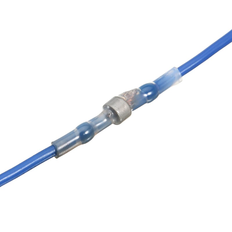 50PCS Heat Shrink Solder Seal Wire Sleeve Butt Splice Connectors Waterproof Electrical Wire Insulated Terminals Kit 14-16AWG