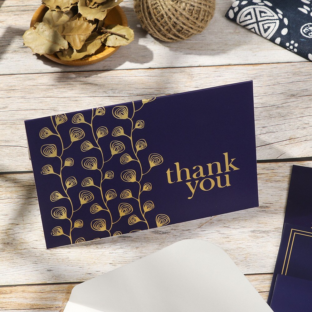 5pcs Gold Embossed Thank You Cards Blank Note Cards with Envelopes Letter Greeting Cards Perfect Business Wedding Cards Gra
