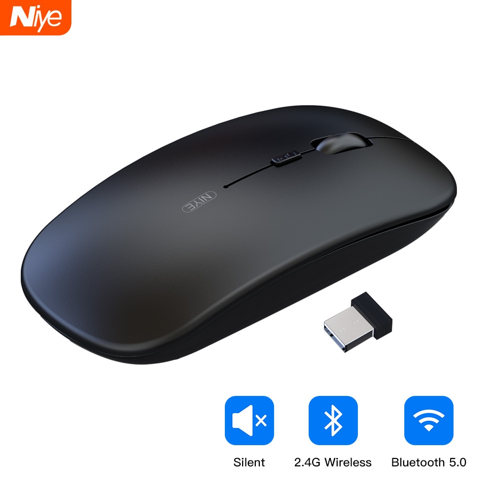 Wireless Mouse Computer Bluetooth Mouse Silent PC Mause Rechargeable Ergonomic Mute Mouse 2.4Ghz USB Optical Mice For Laptop PC