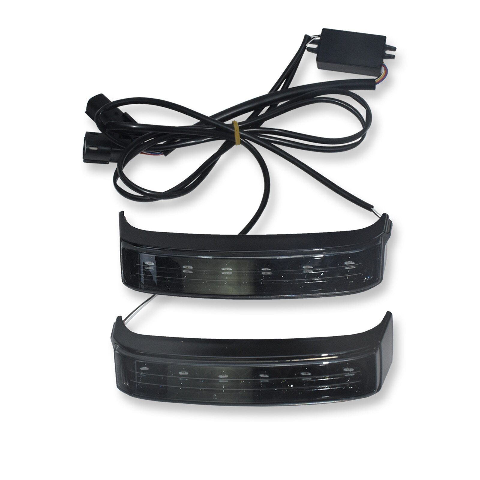 Motorcycle LED Saddlebag Run Brake Turn Signal Light Black/Chrome Housing Smoke Red Lens Lamp For Harley Touring Road King 14-21: Saddlebag Light C