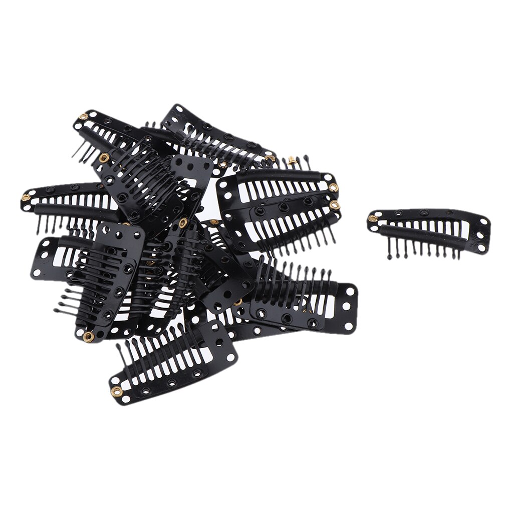 20 stk hestehale kam hair extensions hårspænder stål tandklemme til paryk