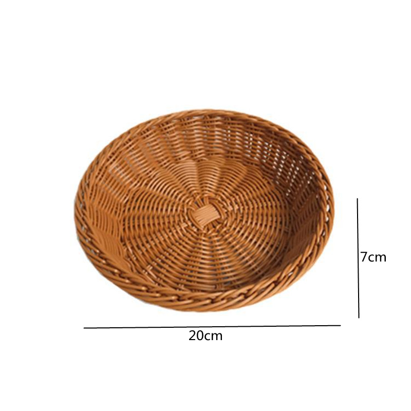 Oval Curved Rattan Wicker Woven Serving Baskets for Bread Fruit Vegetables Restaurant Serving Tabletop Display Rattan Basket: Pink