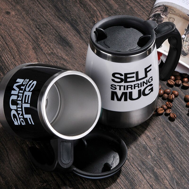450 Ml Rvs Zelf Roeren Mok Automatische Elektrische Mengbeker Creatieve Melk Koffie Mok Met Deksel Fancy Drinkbeker