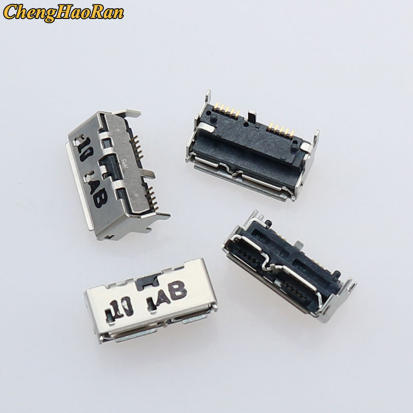 Chenghaoran 2 kpl micro usb 3.0 jack 10 pin naaras pistoke tail latausportti mobiili kovalevy liitäntä mikroliitin
