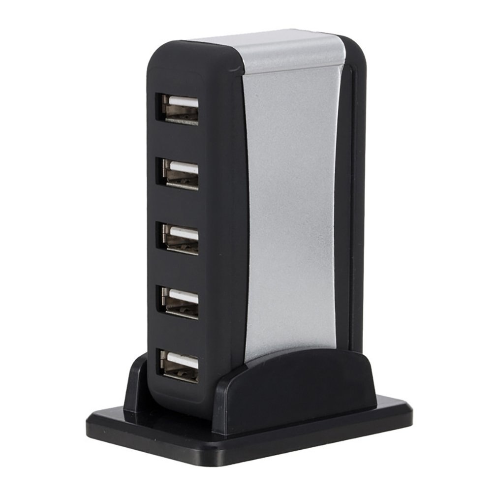 Vertical 7 ports Hub Distributor USB Hub with Base Power Supply External Splitter 480Mbps Plug Play Not Suit Mac OS X