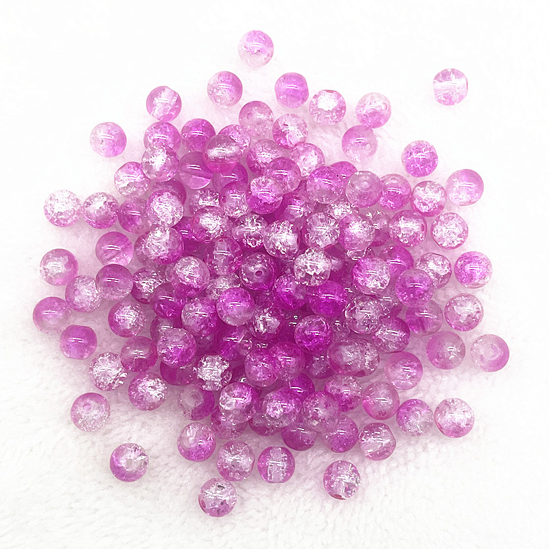 4mm 6mm 8mm Round Glass Crackle Beads Loose Spacer Beads for Jewelry Making Diy Handmade Necklace Bracelets Accessories: SKY BLUE / 5mm