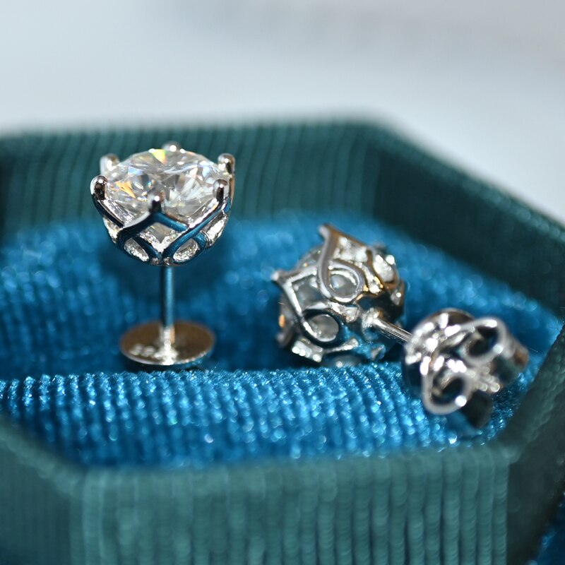 Oevas real 0.5-1 carat d color moissanite øreringe til kvinder top 100% 925 sterling sølv mousserende bryllupssmykker