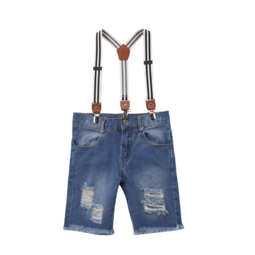 6M-5Y infantile del bambino Bambini Del bambino Delle Ragazze Dei Ragazzi Del denim Dei jeans del Foro pettorina Tute e Salopette Lungo Della Bretella Pantaloni Pantaloni Vestiti Del bambino Abiti