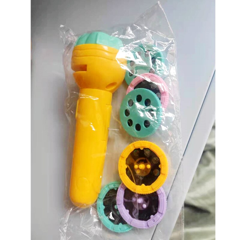 Child Early Education Projector Slide Story Machine Bedtime Toy Girl Boy Lamp Glowing Kids Lightstick Flashlight toy: Yellow 6 card 48 Bag