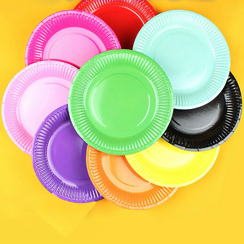 Kuulee Paper Tray Children's Manual DIY Disposable Color Round Paper Tray Birthday Party Paper Tray Mini Toys Small Model