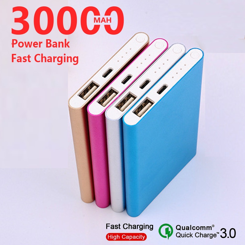 30000mah alimentatore portatile ultrasottile con batteria singola USB alimentatore Mobile per tutti gli smartphone alimentatore Mobile esterno