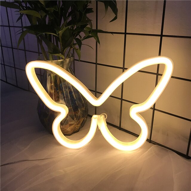Vlinder Neon Led Verlichting Teken Lightning Muur Opknoping Neon Light Lamp Neon Borden Voor Room Home Decor Party Bruiloft Muur art