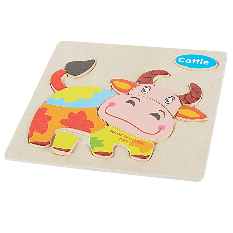 3D Houten Puzzel Speelgoed Voor Kinderen Houten 3d Cartoon Animal Puzzels Ligence Kids Vroege Educatief Speelgoed Voor Kinderen C