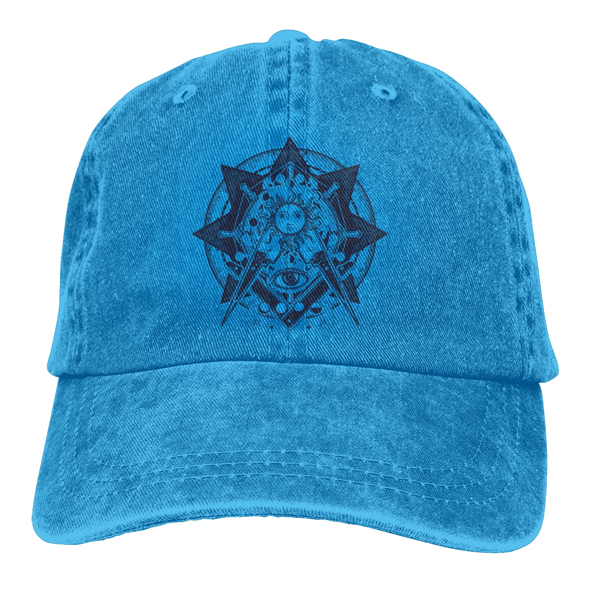 Men Women Baseball Cap All Seeing Eye Spirituality And Esoteric Cotton Snapback Dad Hat Summer Couple Hip Hop Caps: Blue