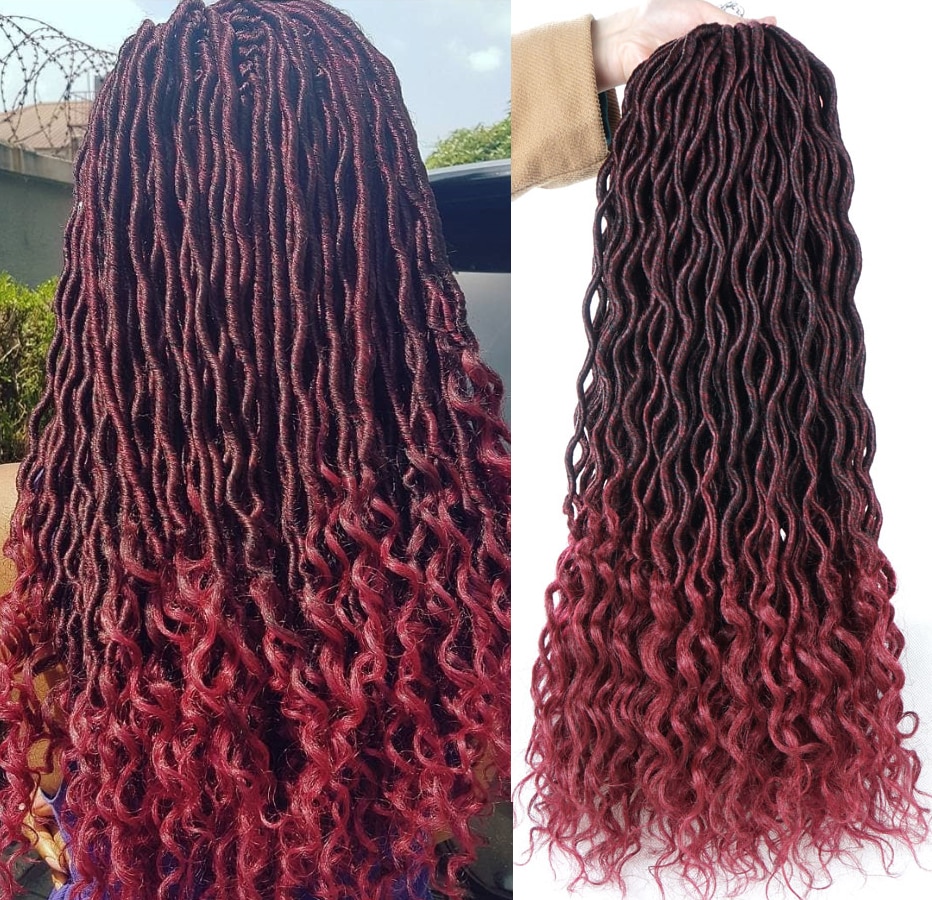 Crochet Goddess Locs Hair Extensions Faux Locs Curly Crochet Braids Ombre Synthetic Braiding Hair Bohemian locks Beyond Beauty