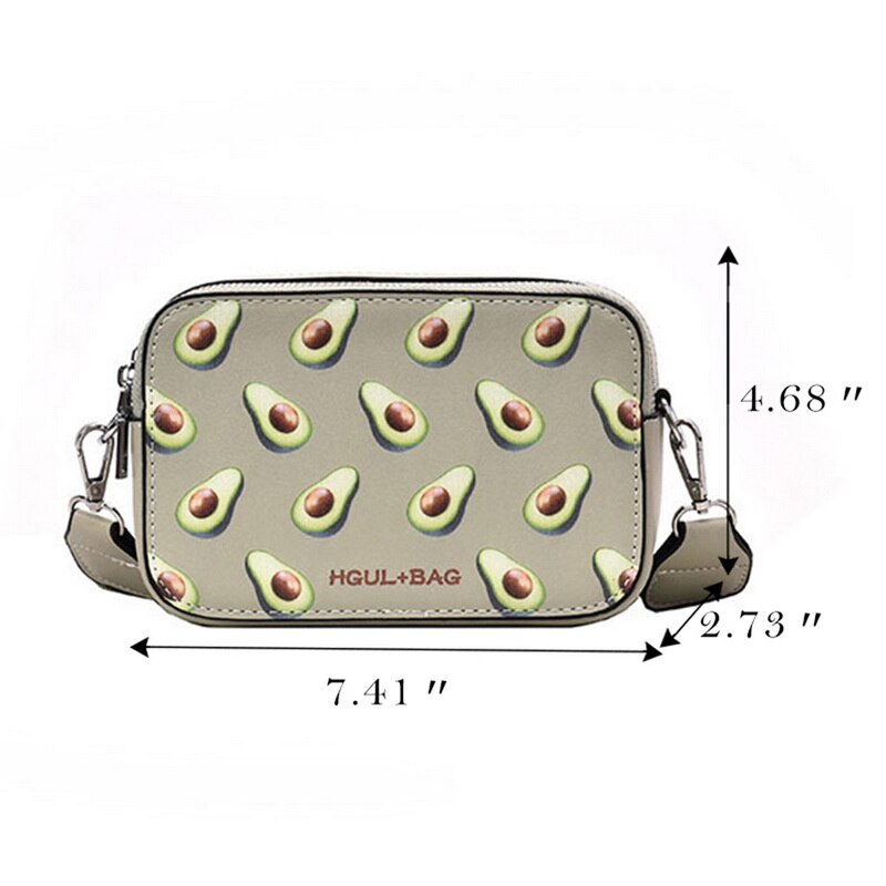 Adisputent kvinder håndtaske lille boks form skuldertaske jordbær vandmelon taske messenger bag crossbody taske