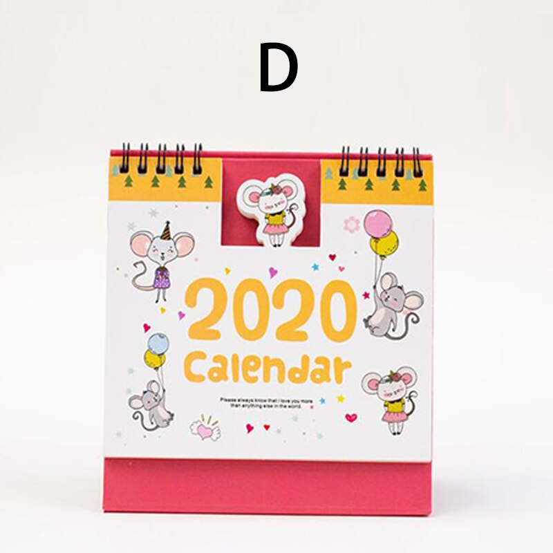 Cartoon Mini Kalender Creatieve Cartoon Klein Dier Bump Kalender Planning Kantoor Schoolbenodigdheden Briefpapier: D