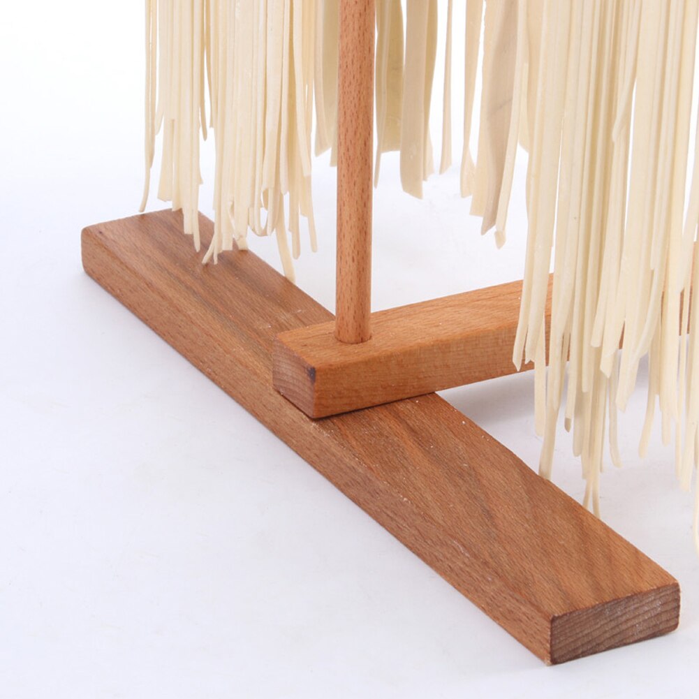 Noodle rack husholdning noodle presning maskine tilbehør folde tilbagetrækkelig bøg træ pasta tørrestativ spaghetti holder