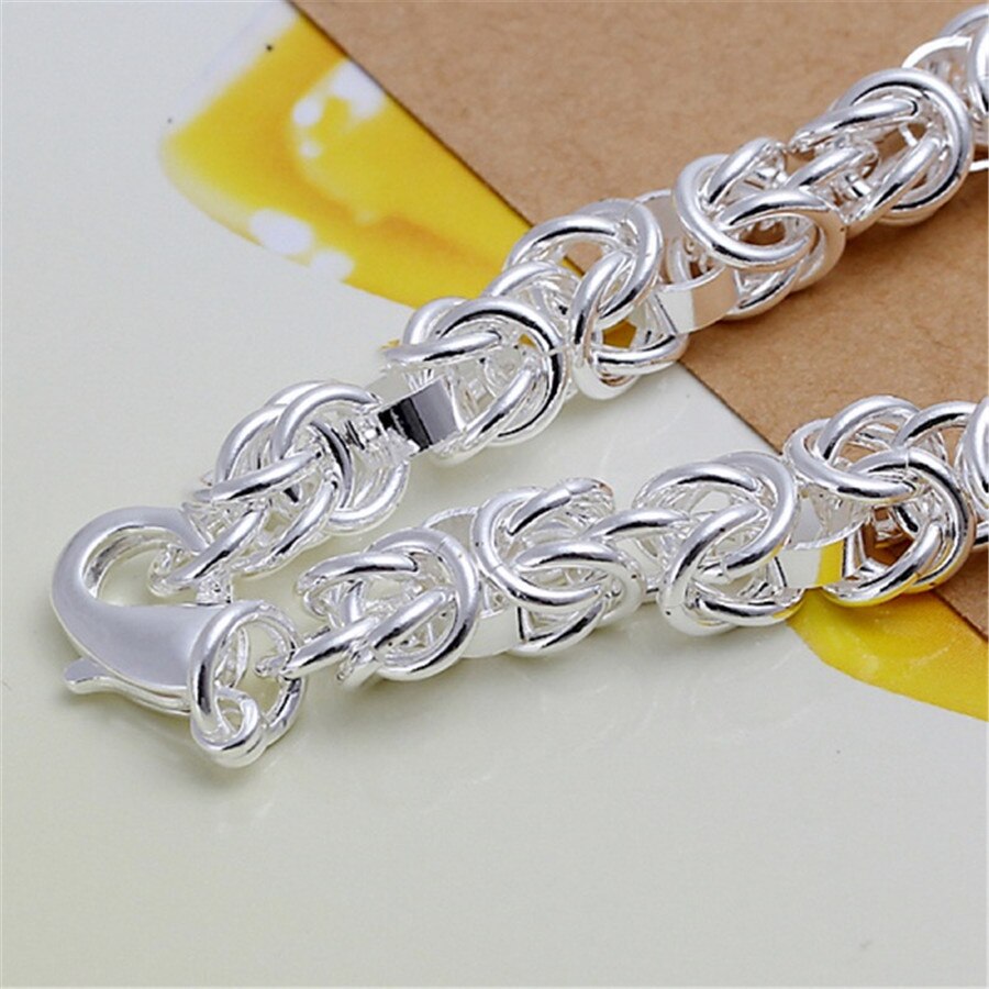 Bracelets en argent pour femmes et hommes, chaîne noble, bijoux à la , de fête de mariage, de noël, H073