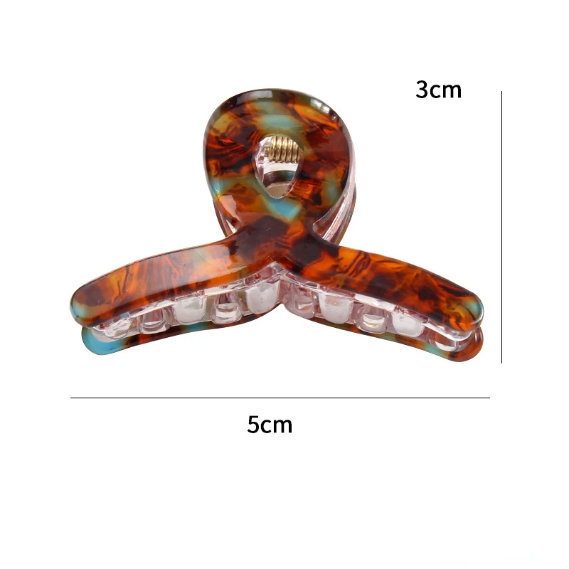 Bgffuy Mini couleur unie imprimé léopard acrylique croix griffes de crabe pince à cheveux coréenne filles femmes accessoires de cheveux