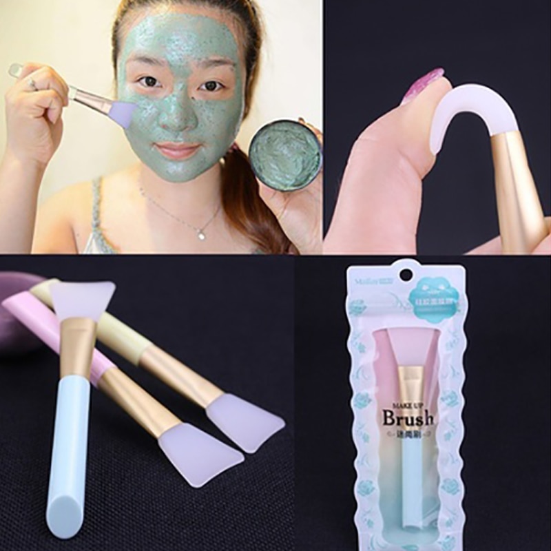 1pc silikone ansigtsmaske børste maske mudder blande børste værktøj 3 farve blødt kvinder hud ansigtspleje værktøj