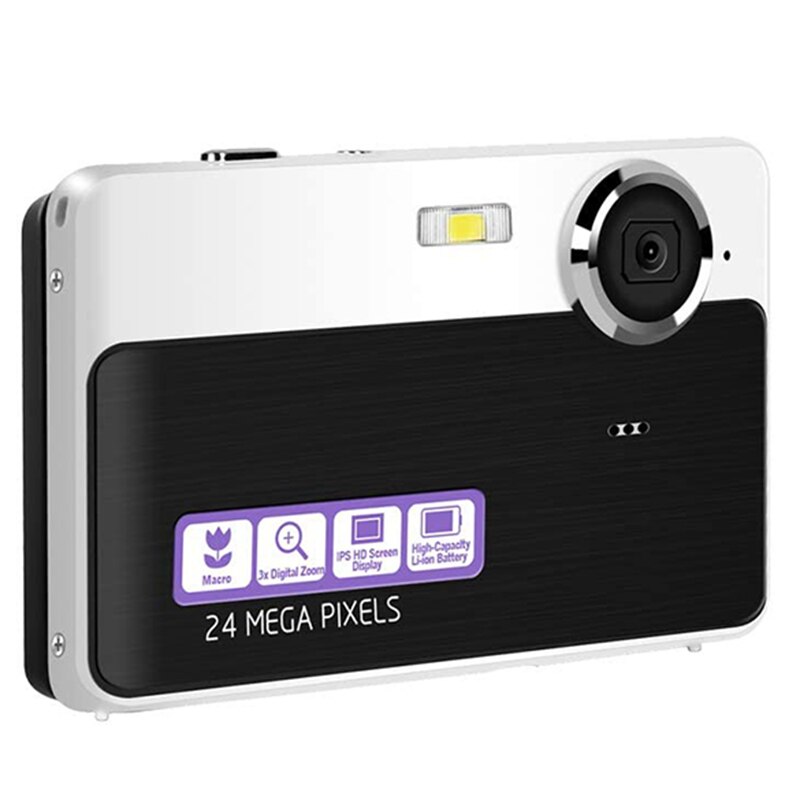 24 megapixlar 2.4 tums lcd uppladdningsbar hd digitalkamera kompakta fickkameror med 3x zoom för studenter/vuxna: Default Title