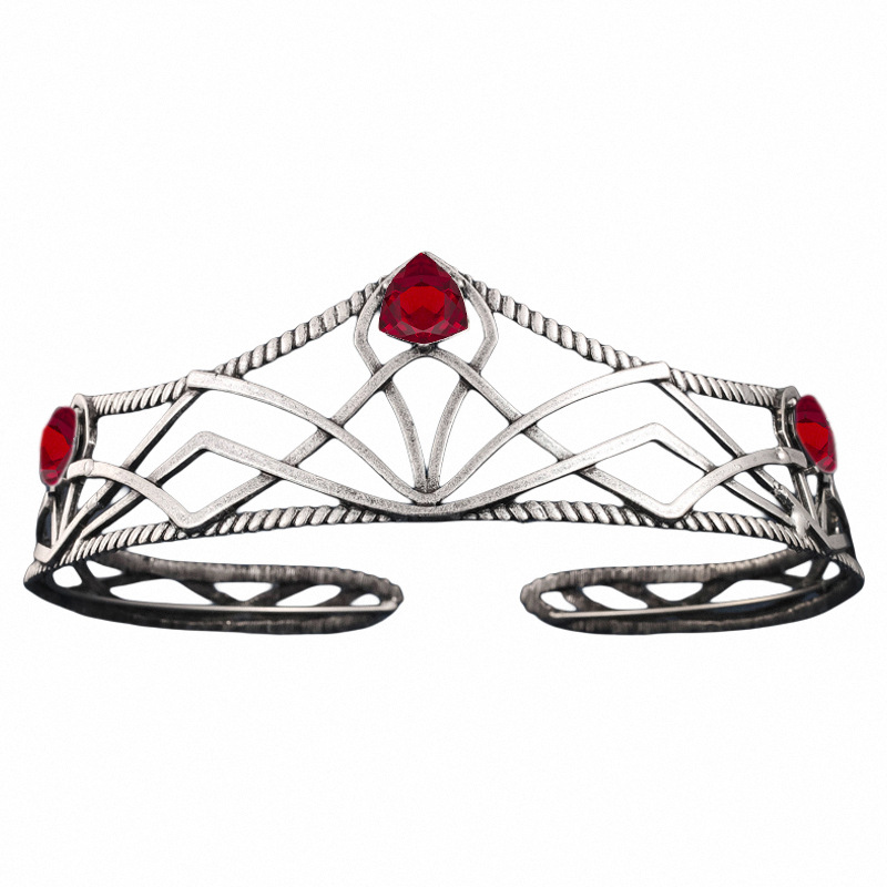 Film Elfen Koning Ronde Kroon Tiara Vintage Barok Kristal Tiara Bekroont Prinses Koningin Diadeem Hoofdband Bruiloft Haar Accessoires: Puur Goud Kleur