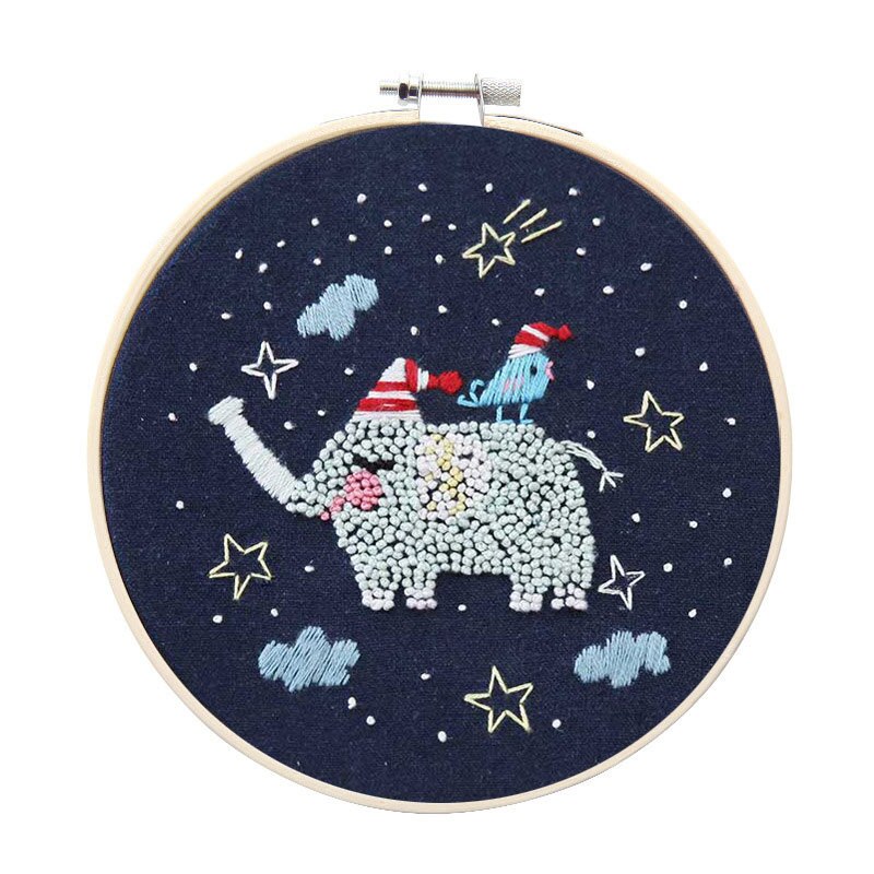 Easy DIY Cartoon Embroidery with Hoop for Beginner Needlework Cross Stitch Craft Sewing Art Painting Handmade Home Decor: 2