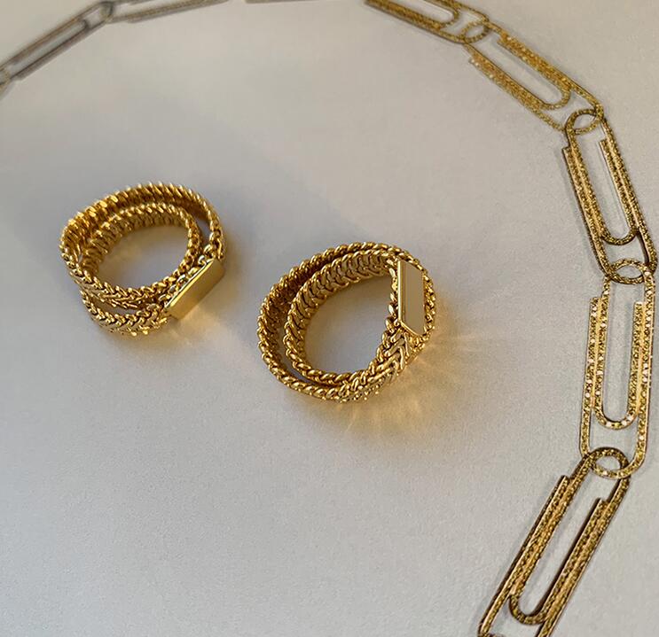 Fashionable gold color cool women temperament soft chain simple soft ring