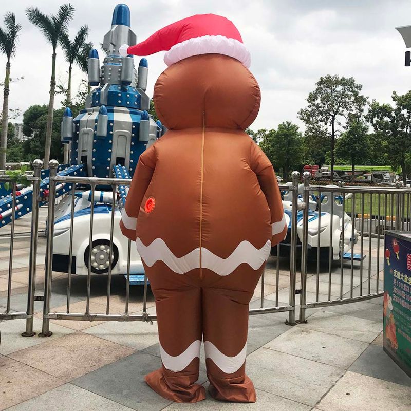 Inflatable Wearing Hat's Gingerbread Man Costume Christmas Party Cosplay Toy Inflatable Costume