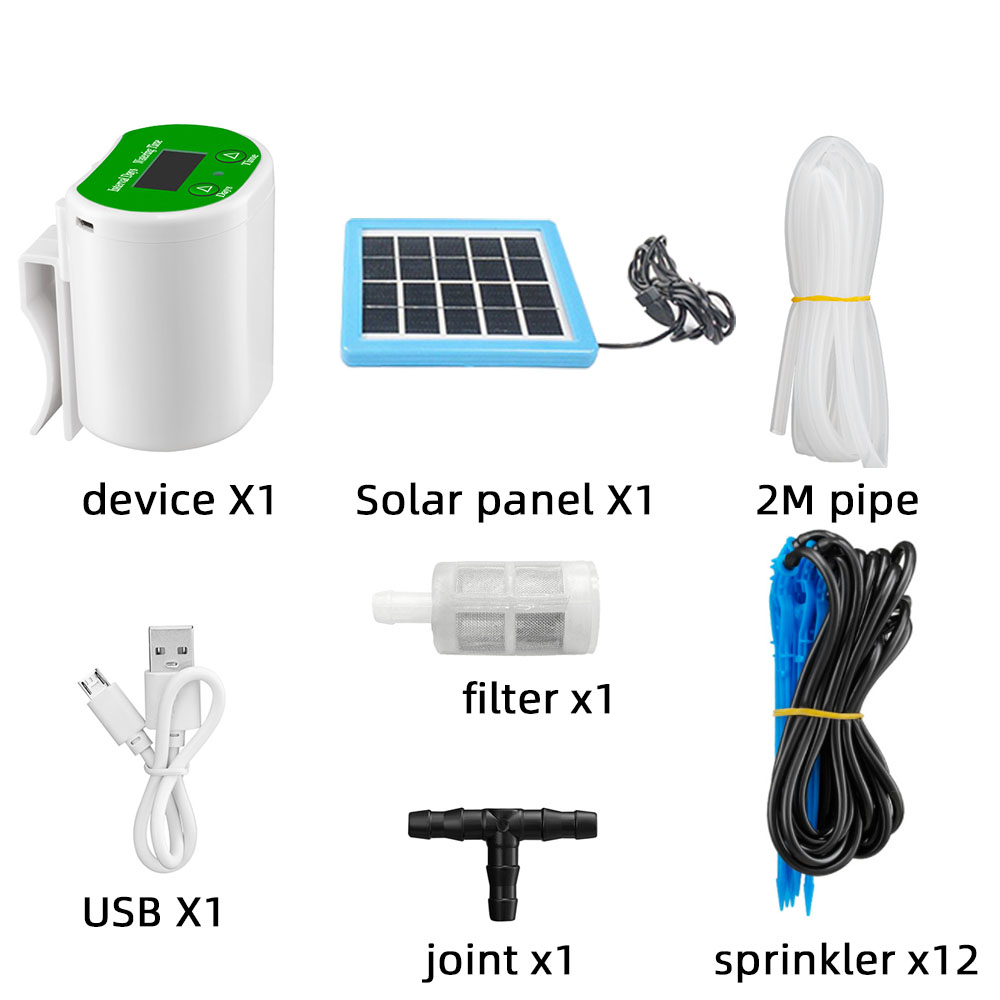 Pumpe Intelligente Tropfbewässerung Wasserpumpe Timer System Garten Automatische Bewässerung Gerät Solar- Energie Aufladen Topfpflanze: Burgunderrot