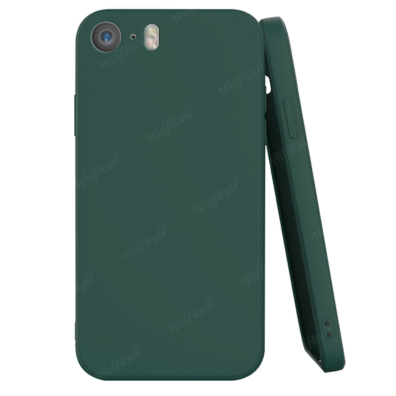 Voor Cover iPhone 5 Case Voor Apple iPhone 5 5S SE Capa Vloeibare Siliconen Telefoon Bumper TPU Soft cover Voor iPhone 5 Fundas: PVC / Zwart Groen